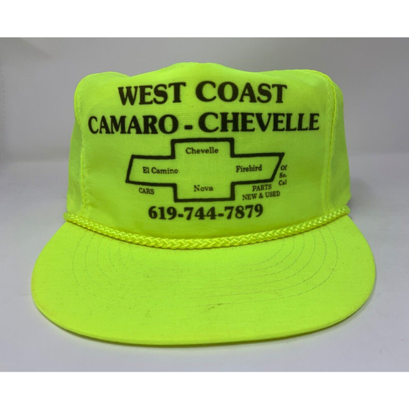 West Coast Camaro - Chevelle Yellow Chevy Camaro Trucker Hat Strapback Otto cap - Picture 1 of 4
